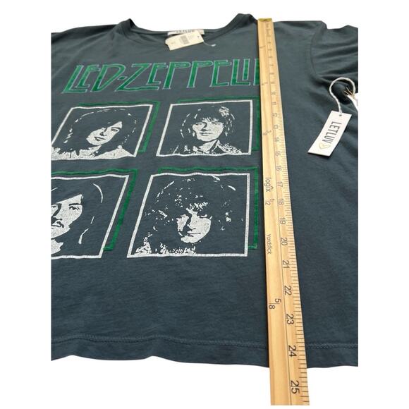 NWT Let Luv For Anthropologie Led Zeppelin T-Shirt Womens Medium Faded Black USA - Picture 7 of 10